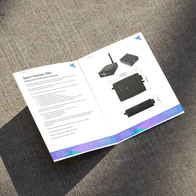 Flyer image showcasing the RR4 radio receiver.